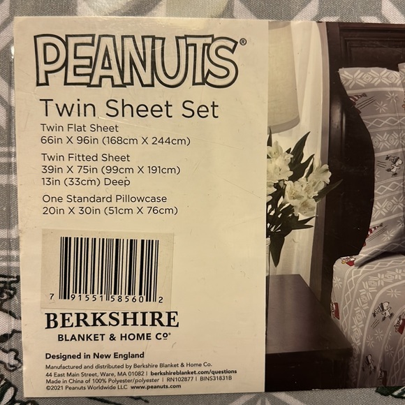 NEW Peanuts FAIR ISLE Snoopy Woodstock Holiday TWIN Sheet Set Christmas - Picture 2 of 5